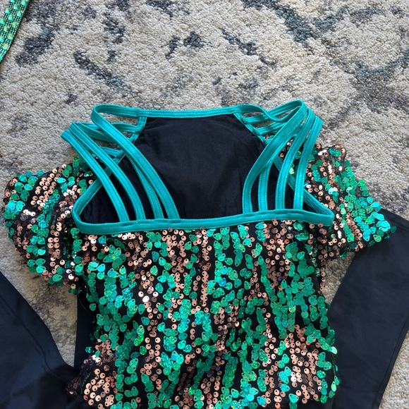 Weissman Green & Black Sequin Dance Costume - Picture 4 of 8